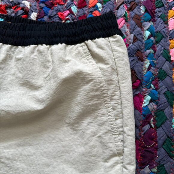 A.LAB Taffy Cherry Dice Black & Beige Two-Tone Board Shorts Men's Size Large 90s - Picture 6 of 15